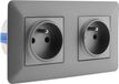 Zenitech artezo prise double 2P+T Titane
