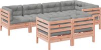 vidaXL 7-delige loungeset met kussens, massief douglashout