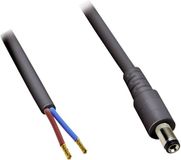 BKL DC plug (m) 5,5 x 2,5mm stroomkabel met open einde - max. 7A / zwart - 1 meter