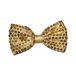 Funny Fashion Carnaval verkleed vlinderstrikje met glitter pailletten - goud - polyester - heren/dames