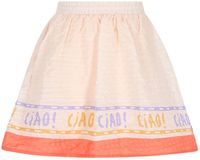 Nono Ninu Skirt With Ciao Border Print Meisjes - Korte rok - Lichtroze - Maat 122/128