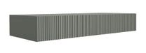 Aloë Kaptafel Suspendu Vert avec Deux Tiroirs, Façade Rainurée, 100 x 40 x 16 cm