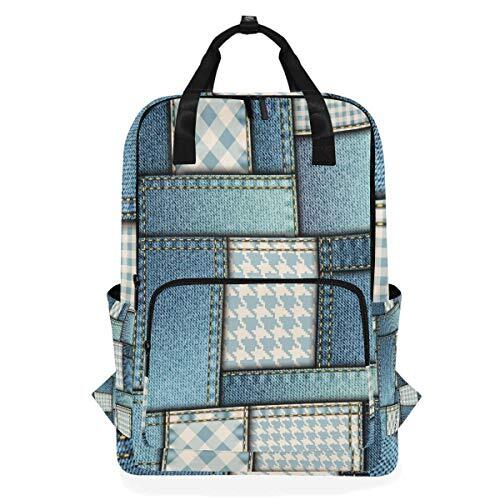 MONTOJ Travel Rugzak Vintage Denim Texture School Rugzak