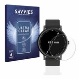 Savvies Screenprotector voor Horloges (Rond, ø: 42 mm) - Folie Beschermfolie transparant 6 Stuks