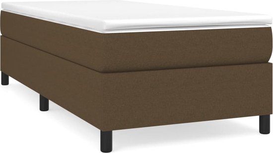 vidaXL Boxspring met matras stof donkerbruin 80x200 cm