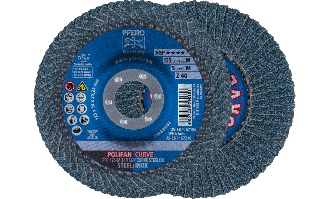 PFERD PFR 125-M Z 40 SGP CURVE STEELOX - Slijpschijf - 12200 rpm - 10 stuks