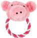 Nobleza Jouet pour chien en peluche cochon avec corde - Jouet couinant pour chien - Peluche - Rose