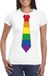 Bellatio Decorations Shoppartners Bv Wit t-shirt met regenboog stropdas dames - LGBT/ Gay pride shirts S