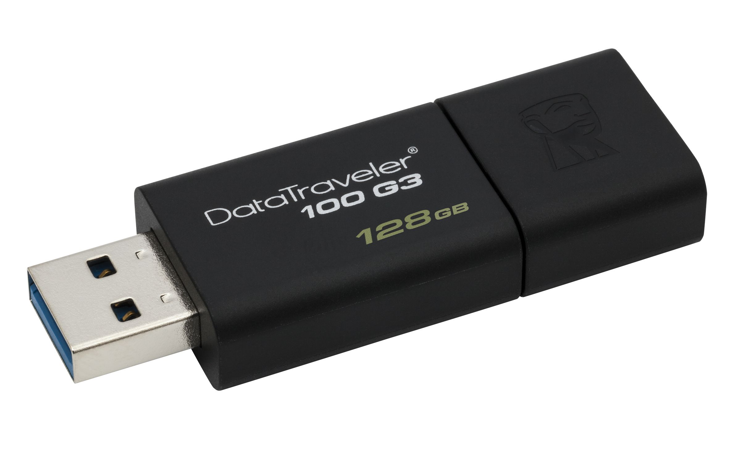 Kingston DataTraveler 100 G3 - USB stick - 128 GB - USB 3.0 - Zwart