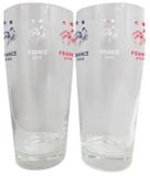 La Plume Dorée Gezeefdrukte bierglazen Frankrijk (x2)