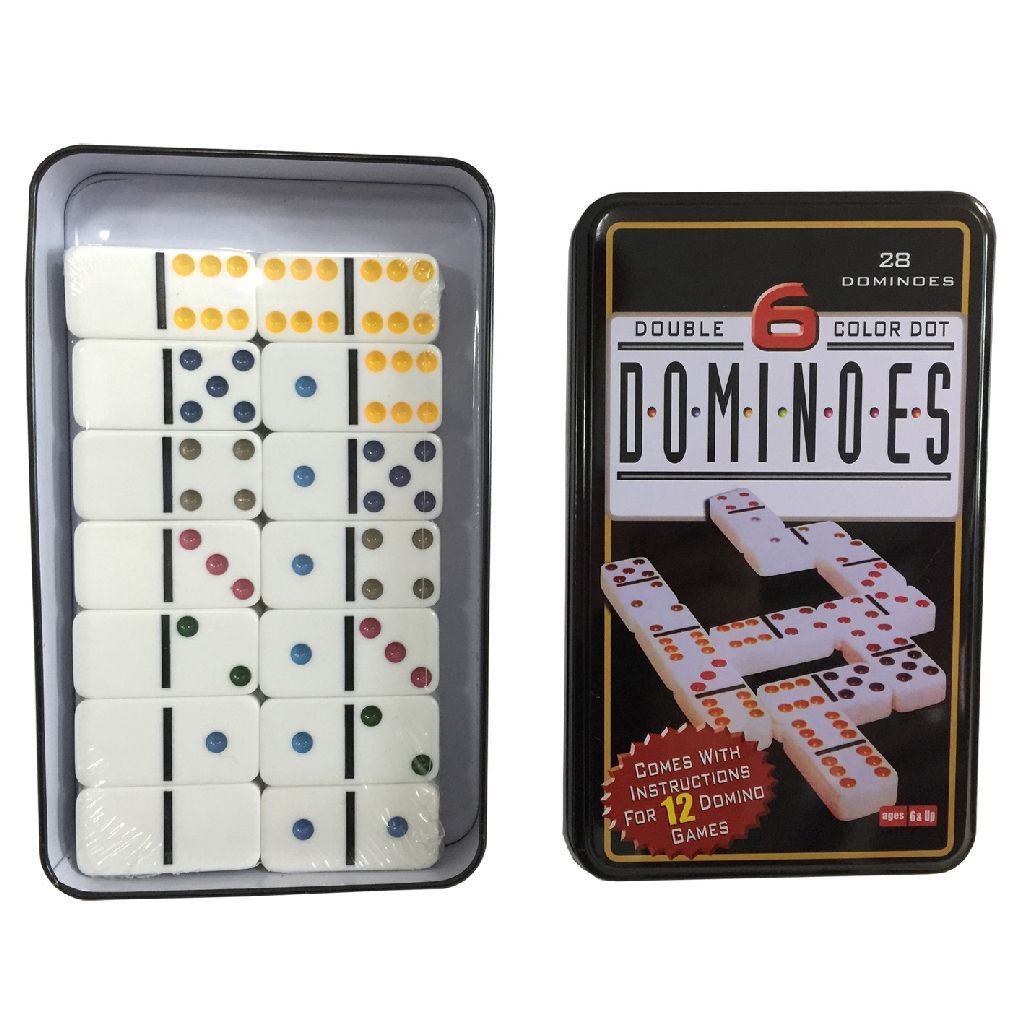 Double 6 domino in blik