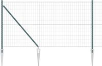 vidaXL Euro-hek met grondpennen 10 x 1,2 m PVC-Coated Staal Groen Mesh