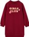 Vertbaudet Robe sweat pour filles, rouge, manches longues, col rond, imprimé, courte, 164