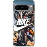 Nike Hoesje Google Pixel 8 Pro logo wit motorwiel Maniacase