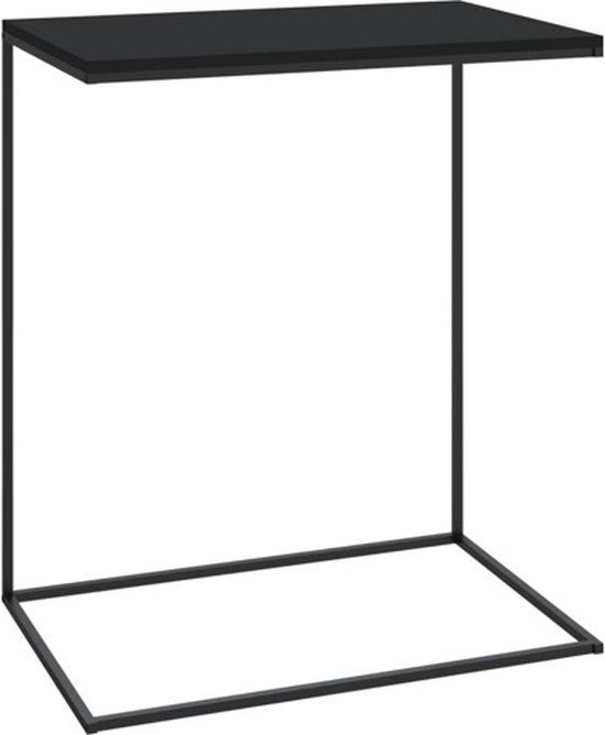 vidaXL Bijzettafel 55x35x66 cm bewerkt hout zwart