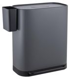 Poubelle à pédale - 2 x 30 litres - Gris - Avec filtre à charbon et couvercle à fermeture douce
