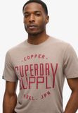 Superdry Copper Label Workwear T-shirt Heren Deep Beige Slub M