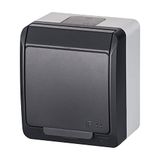 Hermes contactdoos luchtdicht enkel met/u 16 A IP44 antraciet GNT 0321-07 elektro-plast spits 5902431697710