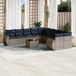 Prolenta Maison Exclusive Tuinset met 11 delen, inclusief kussens, grijs, van polyrotan
