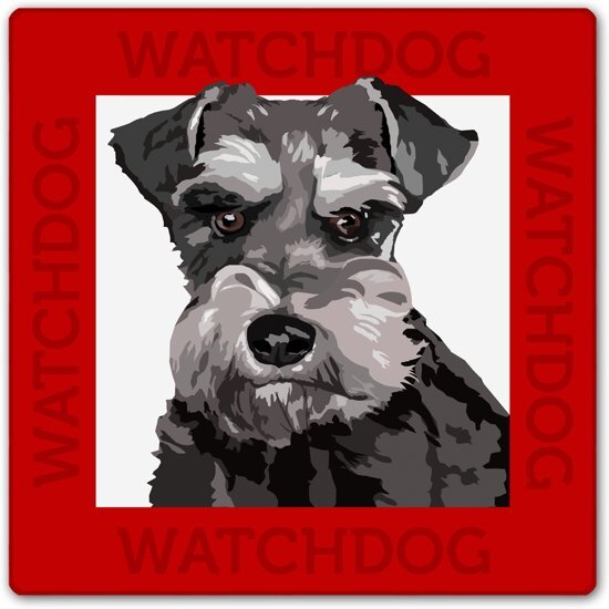 watch4dogz waakbord Schnauzer waakbord