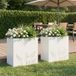 vidaXL Plantenbak 2 stuks Wit Metaal 50 x 30 x 49 cm