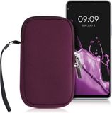 kwmobile telefoontasje universeel geschikt voor M - 5,5" smartphones - 15,2 x 8,3 cm - Hoesje met rits en polslusje - In braam