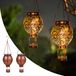 Lanterne solaire en forme de montgolfière, set de 2, IP65, métal, pour le jardin