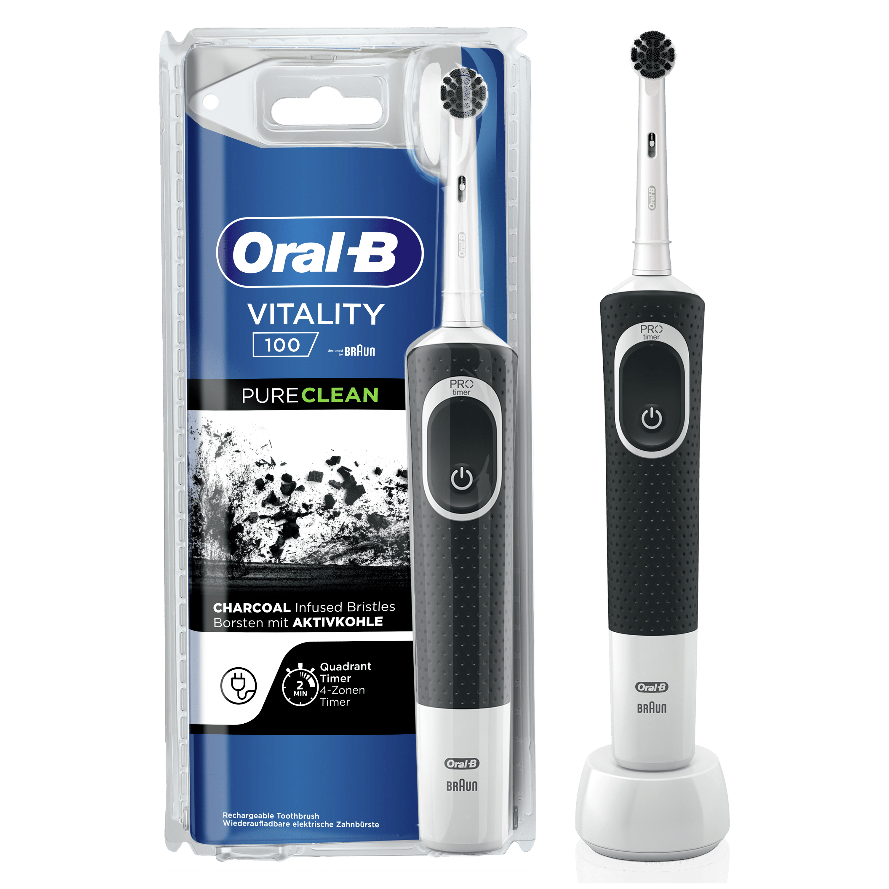 Oral-B Oral-B Vitality - 100 - Pure Clean Elektrische Tandenborstel Ontworpen door Braun