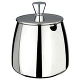 Café Olé Premium suikerpot met theelepelgroef, 340 g, roestvrij staal, klassiek theeserviesontwerp met spiegelafwerking