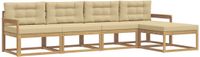 vidaXL - Buiten - bank - set - 5 - zitplekken - Wit en Beige - Polyester