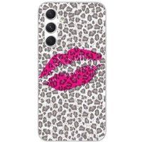1001 coques Samsung Galaxy A54 5G baiser leopard bedrukt siliconen hoesje