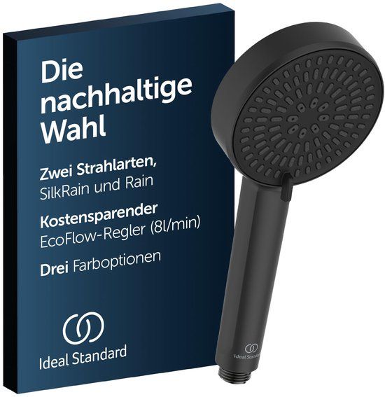 Ideal Standard ALU+ - Douchekop, 2 stralen, zijde zwart BD580XG