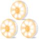 GONICVIN Sensorverlichting Oplaadbare Draadloze Wandlamp LED Nachtlampen Auto/On/Off, Trappen Woonkamer Gangen Kast Keuken Onder Kasten (3 Pack, Warm Licht)