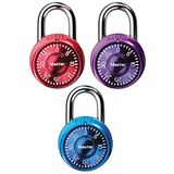 Master Lock 1533TRI Combinatieslot, Mini-wijzerplaat, 40 mm, Set van 3