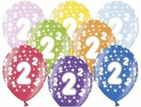 Merkloos / Sans marque Partydeco Sp. Z O. O. 18x stuks verjaardag ballonnen 2 jaar thema met sterretjes