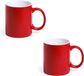 Merkloos / Sans marque Makito Western Europe Koffiemok en Drinkbeker Allegra - 2x - rood/wit - 350 ml - Keramiek - Mokken