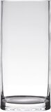 Hakbijl Glass Cilinder Vaas - Transparant Glas - 12 x 30 cm - Waterdicht