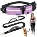 PetAmi Handsfree hondenriem, hondenriem riem tas voor wandelen, joggen, hondentaille dubbele rits zakje met poepzakdispenser, dubbele gewatteerde handgrepen reflecterende bungee-riem, enkel
