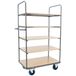 Manutan Expert Etagewagen hoog 5 hout plateaus - 400 tot 500 kg