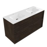 Saniclass Houten Frame Badkamermeubelset - 120cm - Mat Eiken Charcoal