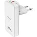 Nevox Chargeur double GaN USB C PD/PPS + QC3.0 slim EU/US Steck. 45Watt, blanc