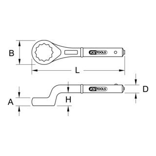 KS Tools CLASSIC opsteek ringsleutel, gekarteld, 1.5/8"