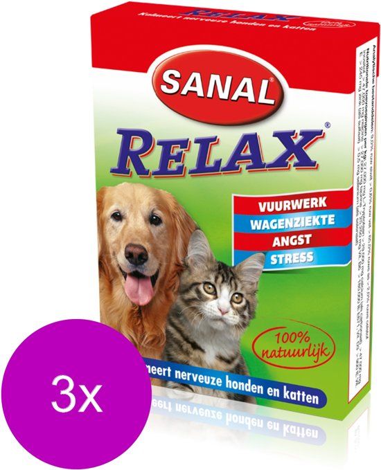 SANAL Relax Hond/Kat - Anti stressmiddel - 3 x 15 stuks