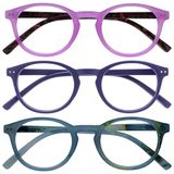 Opulize Zen 3 Stuks Leesbril Roze Purper Turquoise Blauw Klein Mannen Vrouwen RRR24-45Q +2,50