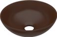 vidaXL Wastafel - Rond - Keramiek - Donkerbruin - 28 cm