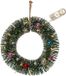 Star Trading Petite couronne décorative 'Decorini', décorée, éclairage LED, pile + minuterie, vert, Ø 20 cm