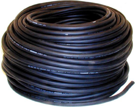 Enzo Benson Stroomkabel - Neopreen - KEMA gekeurd - 4 x 2.5 mm - 100 meter - Zwart