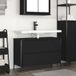 Maison Exclusive - Meuble sous lavabo avec tiroirs Noir aspect chêne