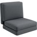 Fauteuil de sol pliant avec coussin, canapé convertible rembourré, salon, chambre d'amis, bureau, 75 x 268 x 18 cm, gris foncé
