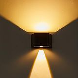 wonderlamp - Instelbare led-wandlamp op zonne-energie 2,7 W met schemeringssensor, zwart licht, neutraal licht 3000 K, IP54